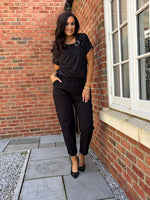 Black Frill Pocket Trousers Sasha